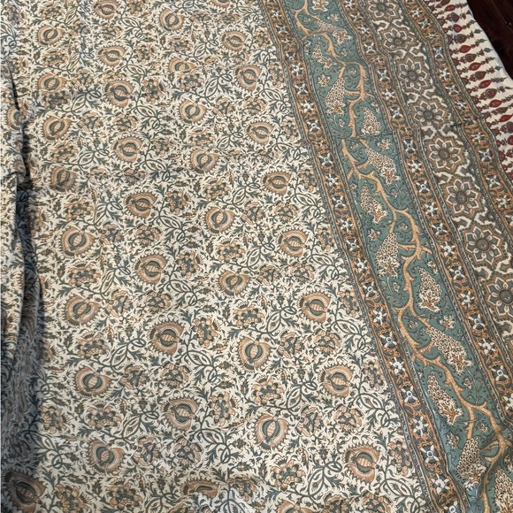 Pottery Barn Selena Block Print Kalamkari F/Q Duvet & 3 Shams Full Queen - Picture 5 of 8